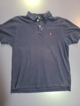 Polo Ralph Lauren Mens Size L Vintage Navy Short Sleeve Polo Shirt - £10.02 GBP