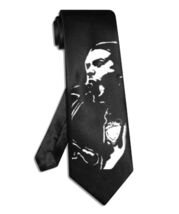 Faith No More Mike Patton tie black satin silk hand-painted necktie - $28.00