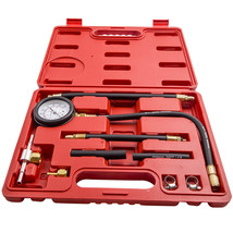 Oil Fuel Pressure Tester Gauge Diesel Petrol Car Garage Hose Tool Set Kit - £24.93 GBP