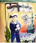 German Navy SMS Roon Beer Stein Mug Antique 1952 Ceramic Hand Painted HGS2D - €153,43 EUR
