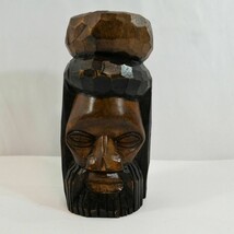 Jamaica Wood Carving Rasta Man Head Souvenir Unsigned Figural Art Sculpt... - £14.87 GBP