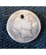 1916 Barber Dime w/Hole, Rare Vintage Old Coin for Collection or Jewelry... - $18.95