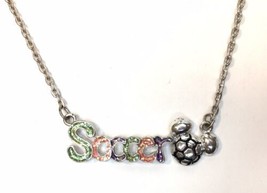 Cute Disney Soccer Mickey Mouse Necklace - 14 inches + 2&quot; Extender - £11.76 GBP