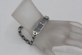 Louis Vuitton Damier Logo Box Chain ID Bracelet Silver Brass M62598 Fits 7.25&quot; - £279.13 GBP