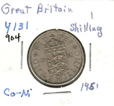 Great Britain 1 Shillinc, 1969, Copper-Nicklel, KM131, Queen Elizabeth - $2.00