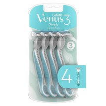 Gillette Venus Simply 3 Sensitive Women&#39;s Disposable Razors, Pack of 1 with 4 ra - £13.54 GBP