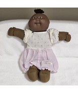 VTG Coleco Cabbage Patch African American Baby Doll in White Purple Romp... - $66.29 CAD