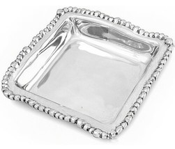 Beatriz Ball Silver Napkin Holder Trinket Tray Organic Pearl New - £42.48 GBP