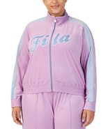 Fila Plus Size Valery Logo Zip-Front Velour Jacket Pink Size 2X - $24.96 CAD