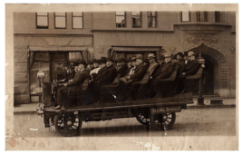 RPPC Postcard Sightseeing Denver People in Coats Hats Open Air Car Trolley - £10.08 GBP