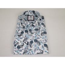Men's Shirt By CASILA Turkey Cotton Blend Long Sleeves 501670-02 White Paisley image 4