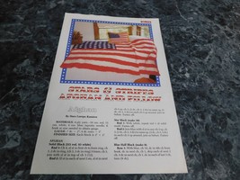 Stars &amp; Stripes Afghan and  Pillow 87B53 - $1.79