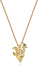 Mother&#39;s Day Gifts for Mom Her, Women Birth Flower Necklace Gold Birthstone 12 M - £21.47 GBP