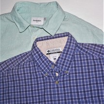 Lot Of 2 Men&#39;s Xl Shirts ~ Columbia &amp; Goodfellow ~ Vg ~ Cotton Linen ~ &#39;untuck&#39; - £14.81 GBP