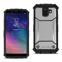 [Pack Of 2] Reiko Samsung Galaxy A6 Carbon Fiber Hard-shell Case In Gray - £24.56 GBP