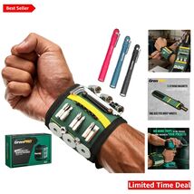 Heavy-Duty Magnetic Tool Wristband with 3 LED Flashlights - Perfect Gift... - $41.53