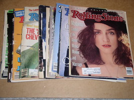 Rolling Stone Magazine Vintage Lot Of 10 Damaged Covers 1980&#39;s - $34.99