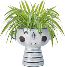 Fivepot 7 Inch Face Flower Pot Head Succulent Planter Creative Ceramic Garden - £31.96 GBP