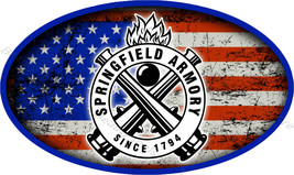 American Flag Springfield Armory emblem Sticker Grunge Vinyl Decal Car Truck - £2.69 GBP+