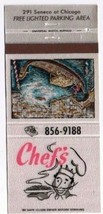 Buffalo New York Matchbook Cover Chef&#39;s Restaurant Universal Match - £1.67 GBP