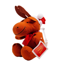 Mcdonalds Christmas Moose Plush Stuffed Animal 8” Holliday Gift Rare New W Tags - $11.89