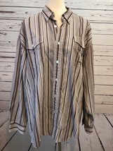 Roper Western Shirt Extra Large XL Striped Long Sleeve Flip Contrasting ... - $324.61 MXN