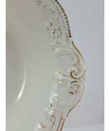 WH Grindley 520 Round Vegetable Bowl 9in White Gold Antique Serving Dish - £44.03 GBP