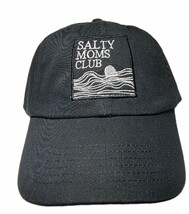 Salty Moms Club Adjustable Curved Bill Unstructured Hat Cap Black - $25.73