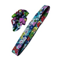 Vera Bradley Far Out Floral Headband &amp; Scrunchie, Blue, Yellow, Red Pink... - $218.89 MXN