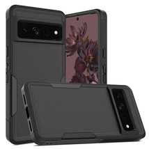 Tough Strong Dual Layer Flat Hybrid Case Cover Black For Google Pixel 7 Pro - £6.77 GBP