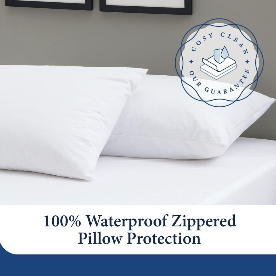 Cooling Zippered Pillow Protectors - 100% Waterproof Bamboo Blend - King Size Item image 4