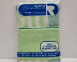 Vintage Dan River 2 Standard Pillowcases Green Stripe No Iron Made in US... - $49.40