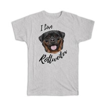 I Love Rottweiler : Gift T-Shirt Dog Cartoon Funny Owner Twisted Pet Mom Dad - £14.17 GBP