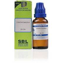 Sbl Staphysagria 30 Ch (30ml) Homeopathic Remedy - £13.64 GBP