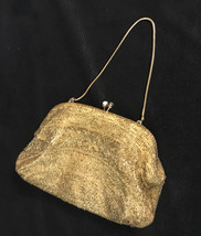 Vintage 1940s Evening Bag Gold Beaded  Made In Japan By  Delill Silk - £15.72 GBP