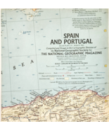 1965 Spain &amp; Portugal Map National Geographic Vintage Europe 24.75 x 19&quot;... - $561.45 MXN