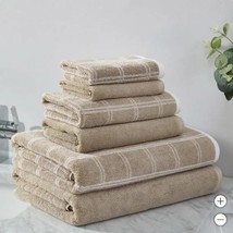 VCNY Home Bath Towels Hand Towels Washcloths Taupe 6-Piece Cotton 600 GSM - $68.99