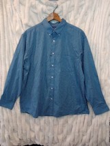 Roundtree &amp; Yorke Shirt XL Long Sleeve Button Up Blue Cotton ✨ - £9.32 GBP