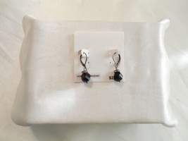 Department Store  1&quot;Grey Tone Black &amp; Clear Stone Dangle Drop Earrings M451 - £6.94 GBP