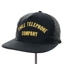 Eagle Telephone Company Vintage Snapback Hat Cap Black Yellow Trucker Adjustable - $35.68