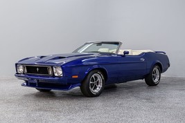 1973 Ford Mustang royal blue convertib | 24x36 inch POSTER | vintage classic car - £16.29 GBP