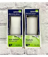 2 PACK Leviton Decora Plus Rocker White Light Switch NEW - £14.15 GBP