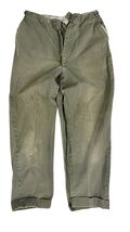 VTG 40s Mens Green Work Pants 26x27 Cotton Twill Gusseted Tab Waist Dist... - $2,095.20 MXN