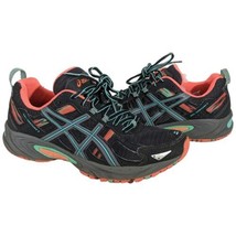 Asics Gel-Venture 5 Athletic Sneakers Gray Orange Green Womens Size 8 EU 39.5 - £31.05 GBP