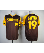 Padres #19 Tony Gwynn Jersey Old Style Uniform Brown - £35.66 GBP