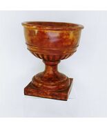 Planter Footed Stone-Look Resin Brown Tones Garden Decor Floral Decor 9&quot;  - €13,52 EUR