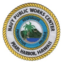 4.5&quot; Navy Pearl Harbor Hawaii Public Works Center Embroidered Patch - £23.97 GBP