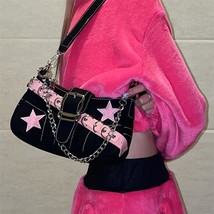Y2k Pink Star Women&#39;s Small Shoulder Bag Hot Cool Girls Fashion Matt Lea... - £39.81 GBP