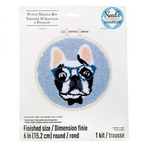 Needle Creations Bulldog With Glasses 6 Inch Punch Needle Kit - £6.41 GBP