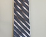 George Gray/Pink Stripe Pattern Neck Tie, 100% Silk - £7.44 GBP